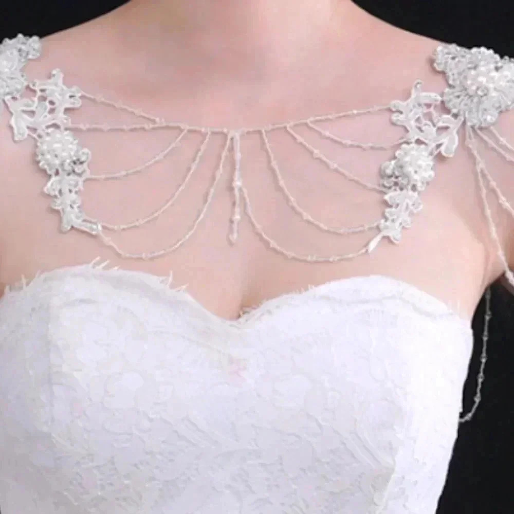 (ON SALE) Elegant Handmade Bridal Shoulder Wrap - Picture 2 of 5